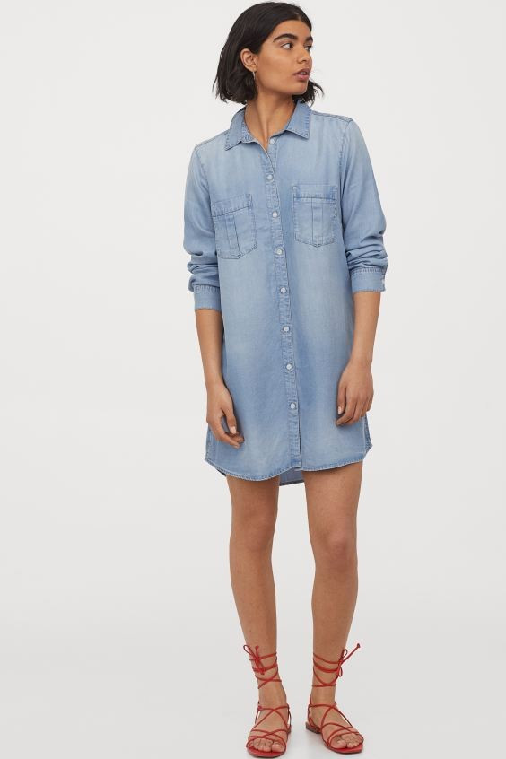 Long Denim Shirt | H&M (US + CA)