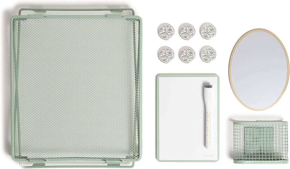 U Brands Urban Garden Locker Accessory Kit, with Magnets, Mirror, Whiteboard, Marker, Organizer, ... | Amazon (US)