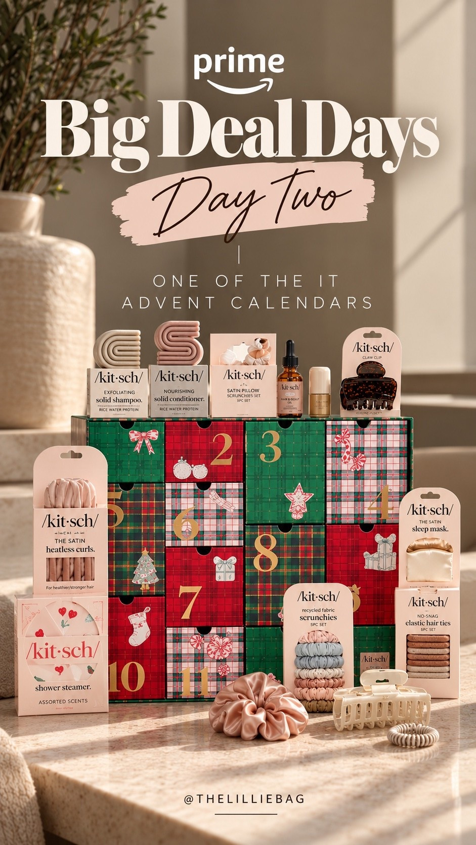 Day TWO of Prime Big Deal Days! 🎁✨ This Kitsch Advent Calendar is one of THE holiday finds — packed with hair + beauty favorites you’ll actually use, and it’s part of the Prime Day deals!

Such a cute gift idea (or keep it for yourself 👀). These holiday finds tend to go FAST, so I wouldn’t wait on this one! 🎄🎀