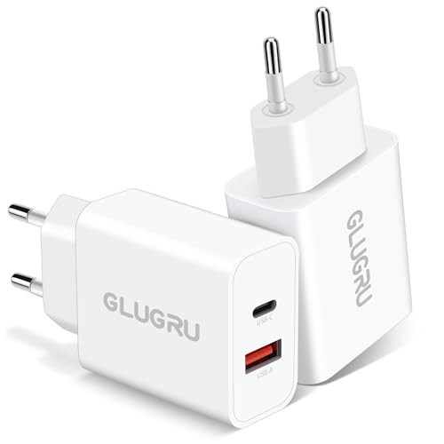 European Travel Plug Adapter, GLUGRU 2-Pack 20W Dual Port USB C Wall Charger Type C Fast Charging Block International Power Adapter US to Europe for iPhone 17 16 15 14 13 12 11 Pro Max, iPad, Galaxy | Amazon (US)