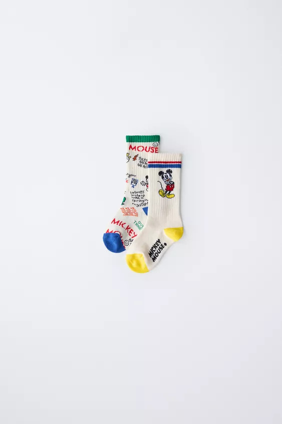 1-6 YEARS/ TWO-PACK OF MICKEY MOUSE © DISNEY LONG SOCKS | Zara US