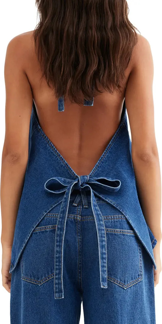 LIONESS Hill Denim Halter Top | Nordstrom | Nordstrom