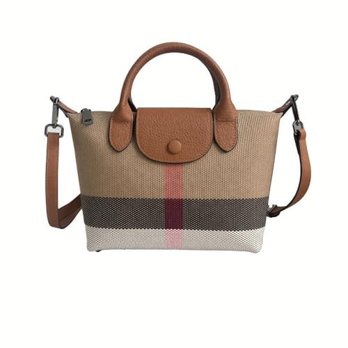 Designer women's Handbag Vintage Leather Shoulder Bag real Leather Canvas Construction women's to... | Amazon (US)