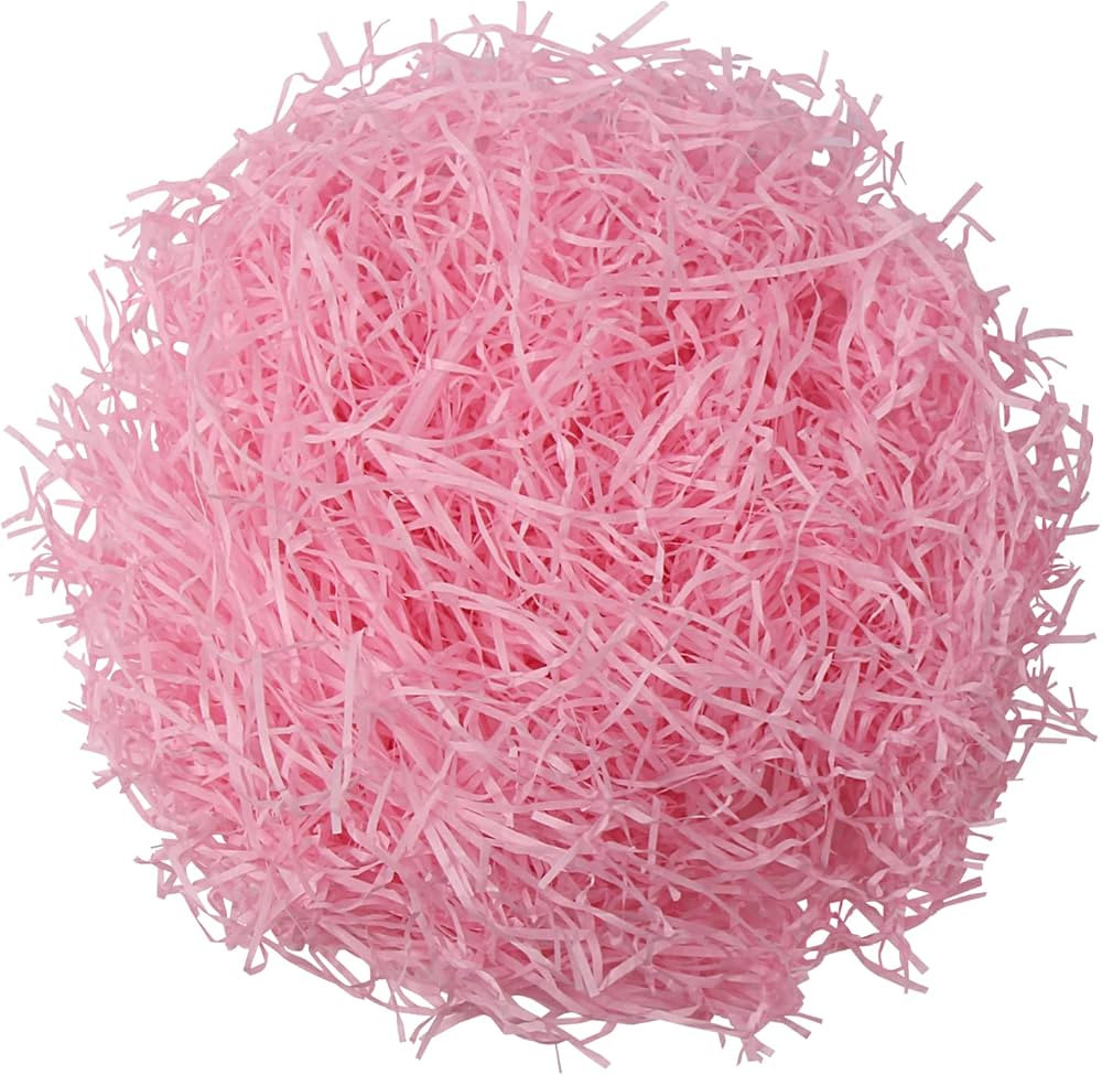 DIYASY Easter Pink Grass Basket Filler,7 Oz Shredded Paper for Easter Gift Box Crinkle Raffia Pap... | Amazon (US)