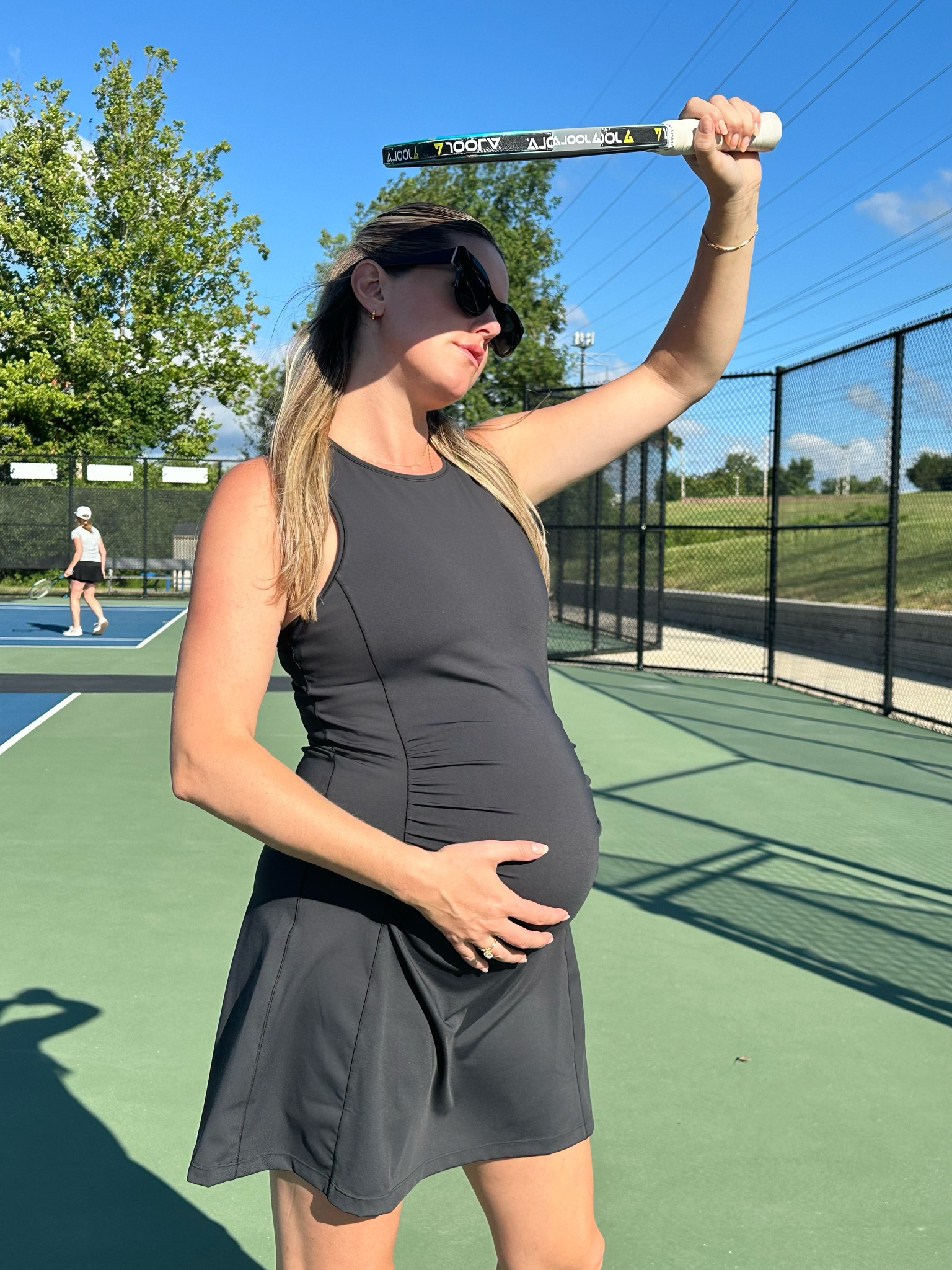 Pickleballing in my #AddisonBay #maternity dress 

#LTKSeasonal #LTKActive #LTKBump