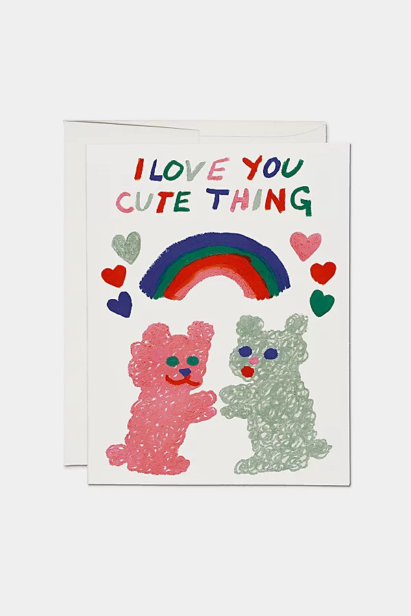 Red Cap Cute Thing Love Greeting  Card | Urban Outfitters (US and RoW)