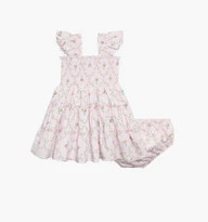 The Baby Ellie Nap Dress - Light Pink Trellis | Hill House Home US
