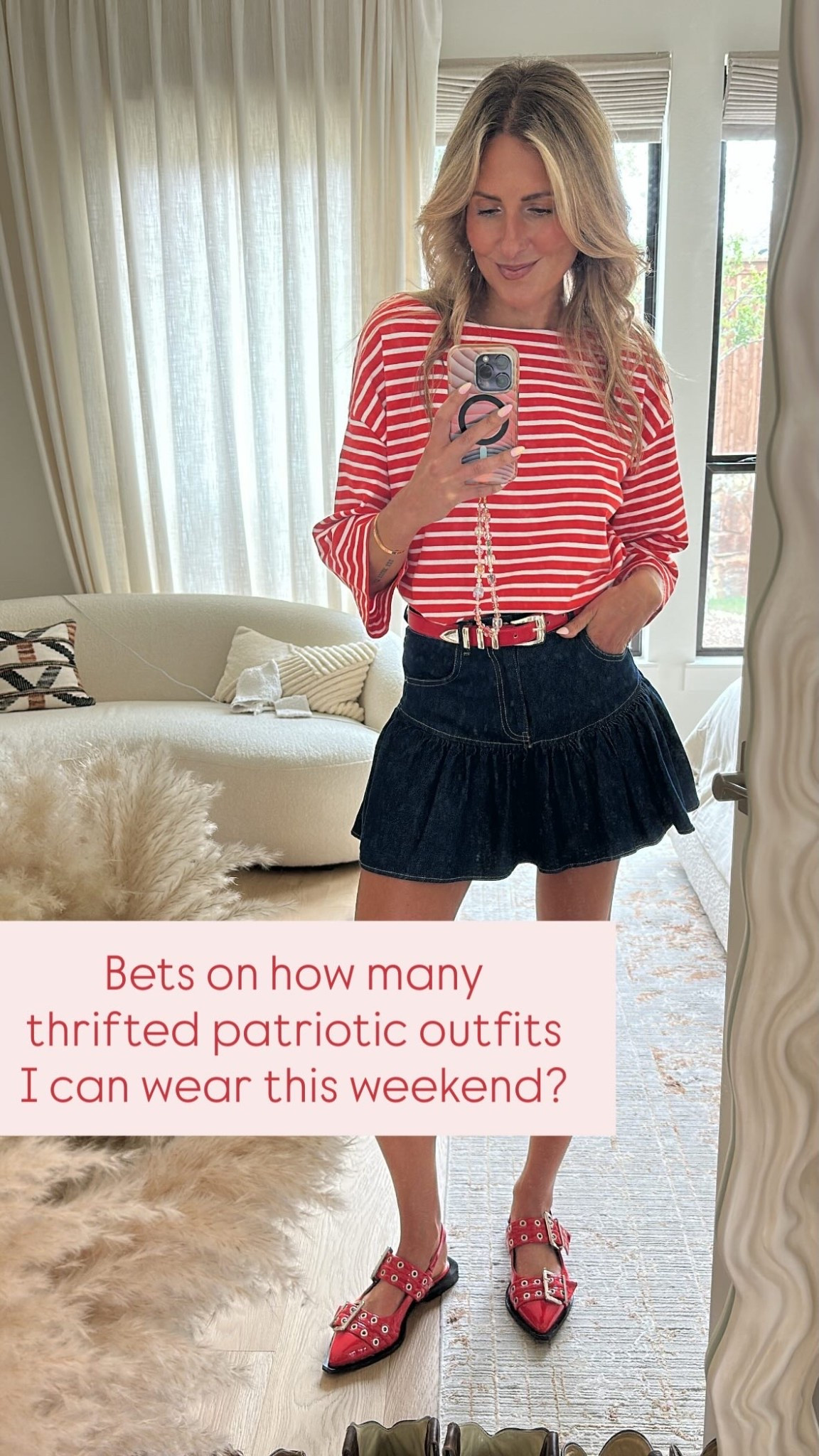 Bets on how many 
thrifted patriotic outfits 
I can wear this weekend? These ballet flats by Ganni have been my staples for years!

#LTKgrwm #LTKootd #LTKSaleAlert