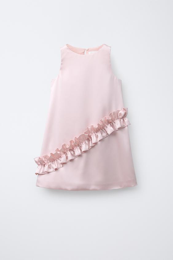 SATIN EFFECT RUFFLED DRESS | Zara US