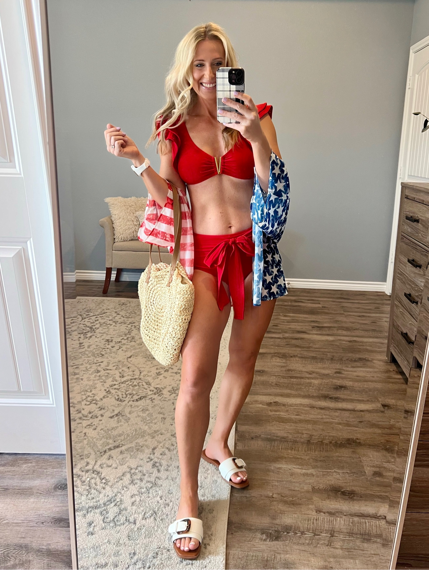 Took my absolute favorite swimsuit and topped it with a flag kimono to make it festive. You could also wear the kimono over shorts and a red, white, or blue tank it that would be SOOOO cute!

For reference I am 5‘7“ 145 pounds. Wearing a size medium in the swimsuit.

#fashionover40 #fashioninspo #4thofjuly #patriotic #swimsuitfashion #allamazon #amazonfashion #redwhiteandblue #summeroutfit #whattoweartoday #4thofjulyweekend🇺🇸💥🇺🇸 #4thofjulyoutfit #4thofjulyswimsuit #patrioticswimsuit #amazonswim #amazonkimono

#LTKSeasonal #LTKunder50 #LTKswim