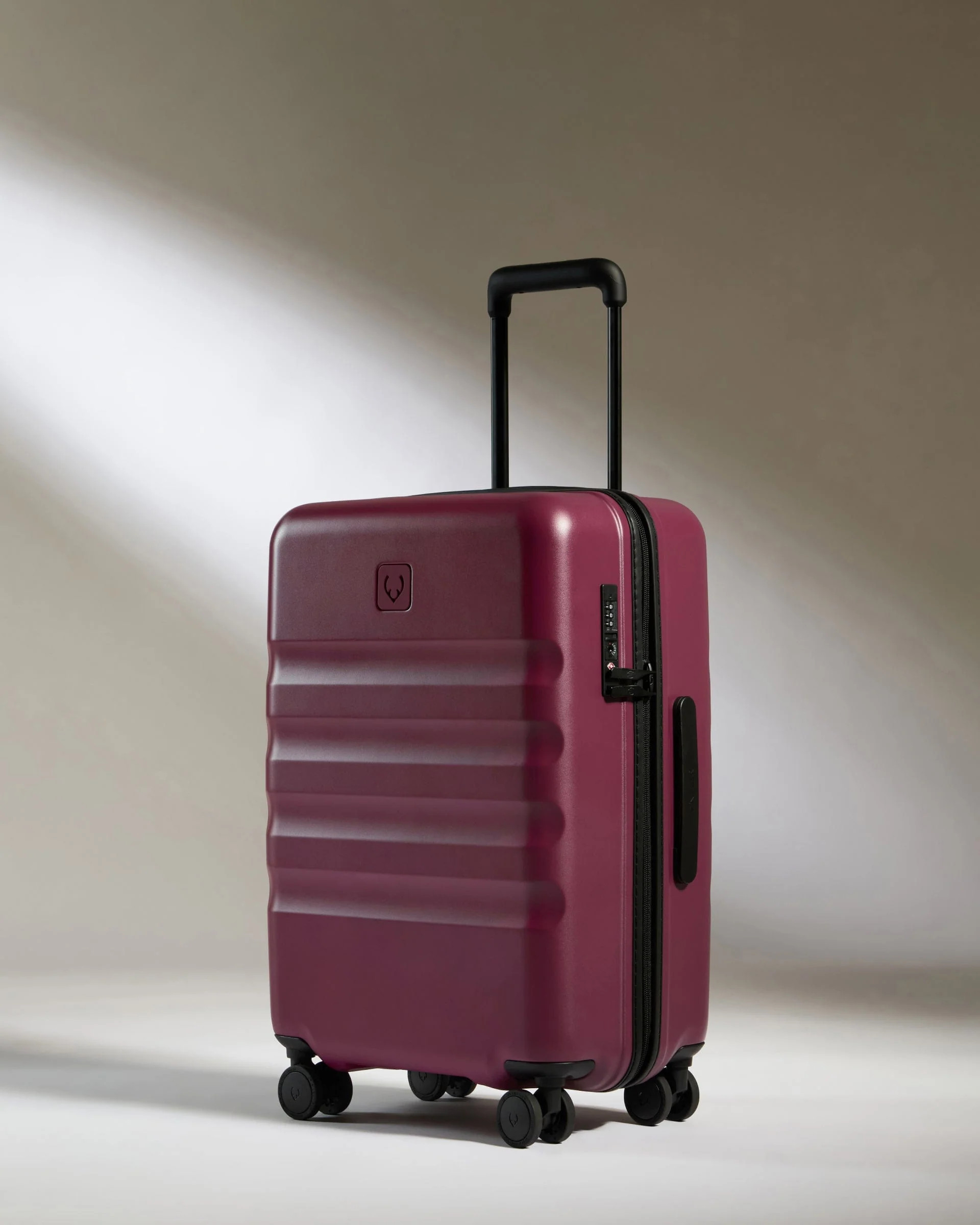 Large Cabin Suitcase in Heather Purple - Icon Stripe | Lightweight & Hard Shell Suitcase | Antler UK