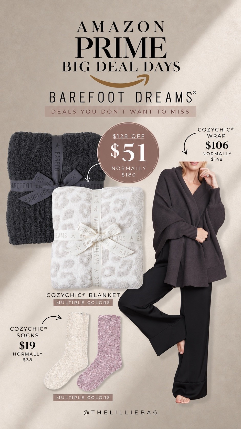 BAREFOOT DREAMS FOR $51?! 🤯 One of the BEST Prime Day deals I’ve found! The iconic CozyChic blanket is majorly marked down + so many other Barefoot Dreams favorites are on sale too 👏🏼

Such a good time to grab Christmas gifts… orrrr one for yourself 😂🤎

Barefoot Dreams. CozyChic blanket. Prime Day deals. Gift ideas. Cozy home