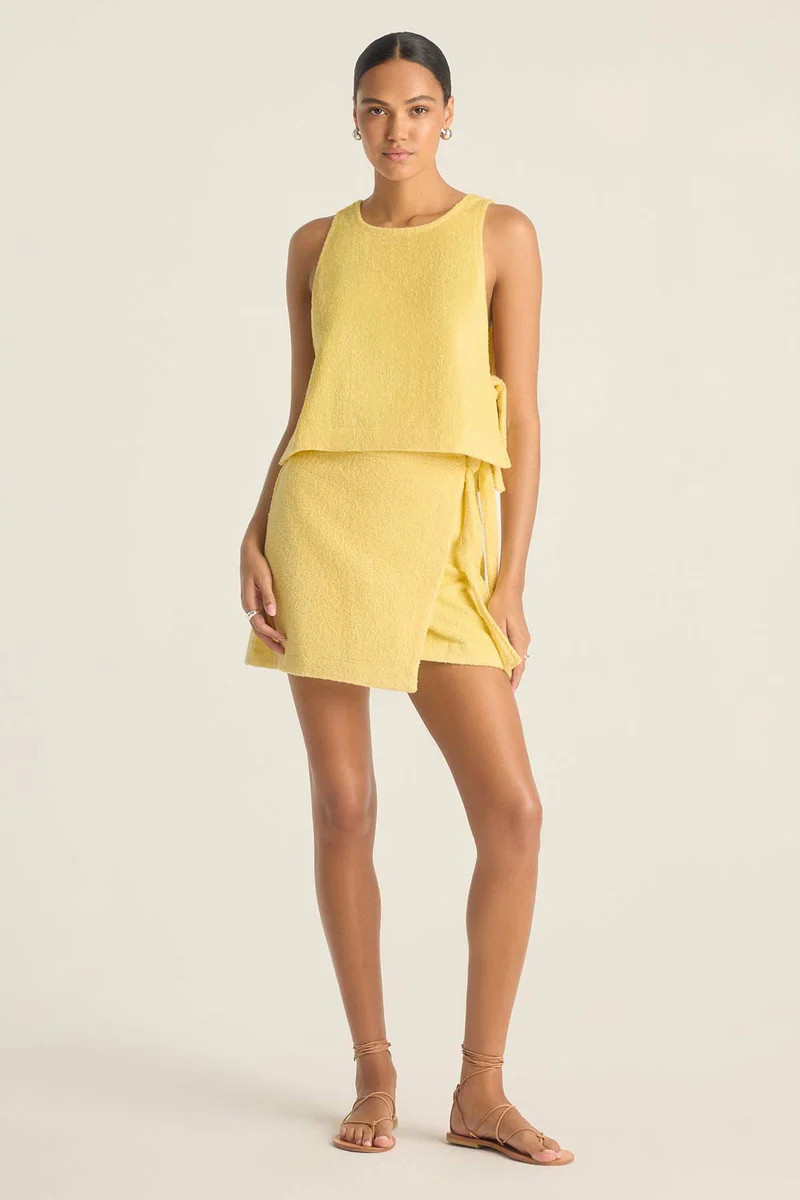 Oasis Wrap Skirt - Banana Cream Harbor Terry | Vitamin A