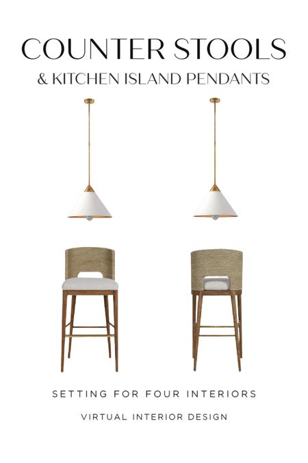 Kitchen counter stools and island pendants that coordinate! 

Neutral, natural, Organic modern, transitional, farmhouse, woven, beige, white, 

#LTKstyletip #LTKFind #LTKhome