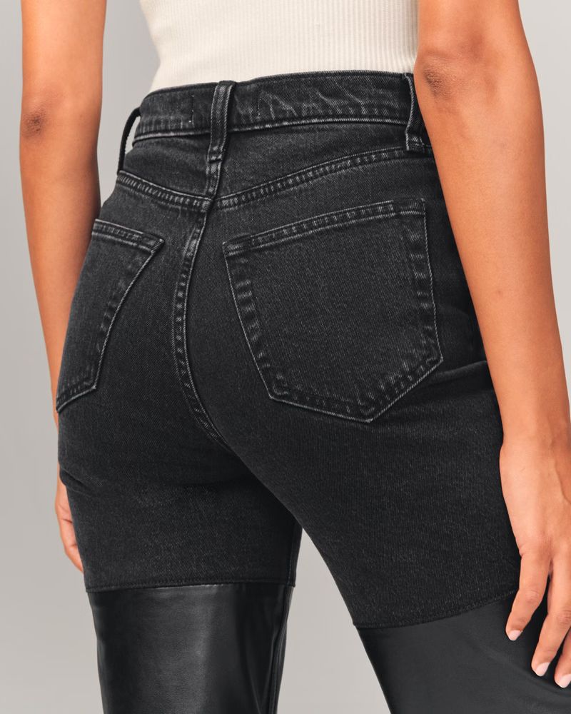 Mixed Fabric Ultra High Rise 90s Straight Jean | Abercrombie & Fitch (US)