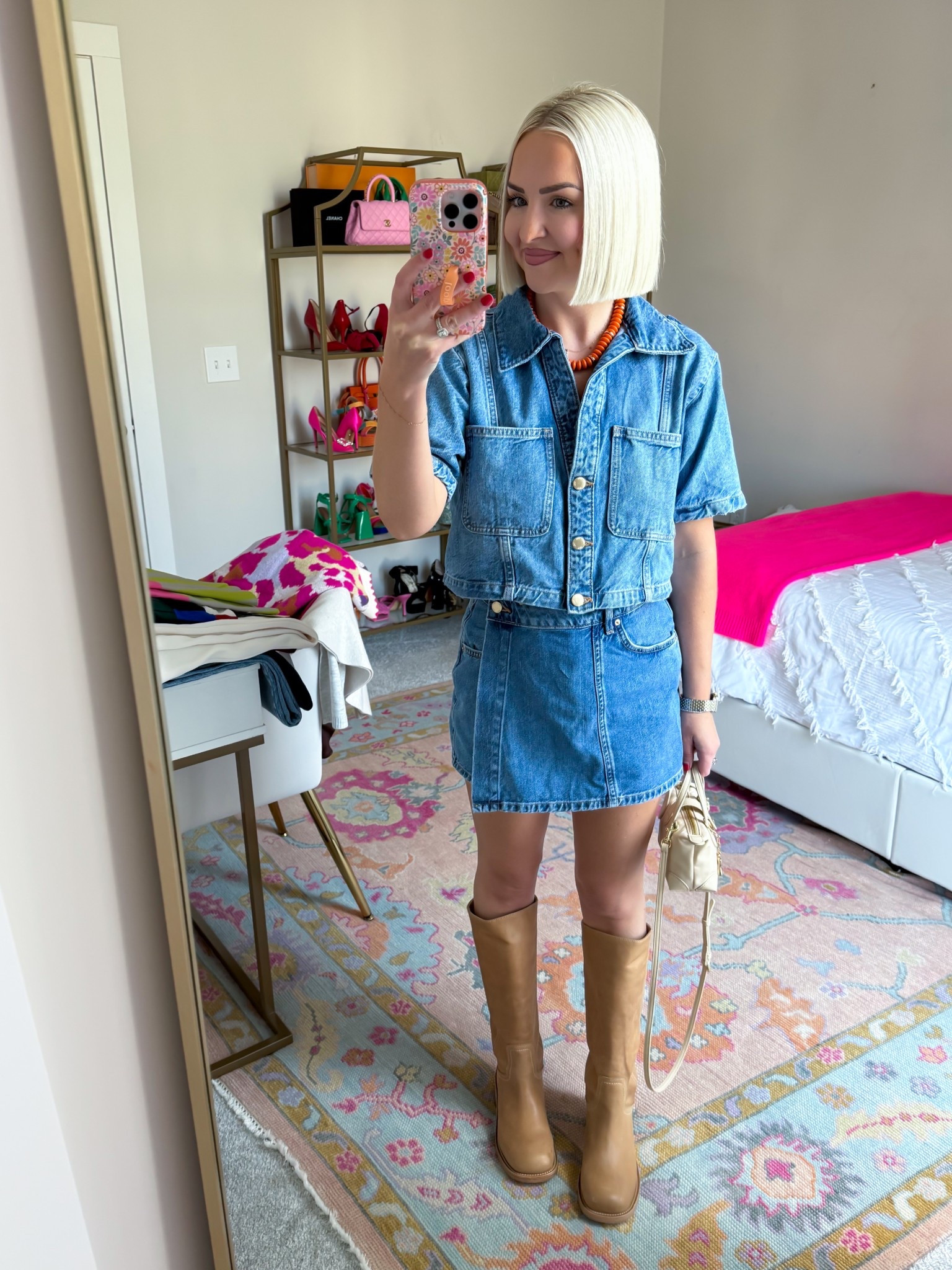 Denim skort set (XS in both) 