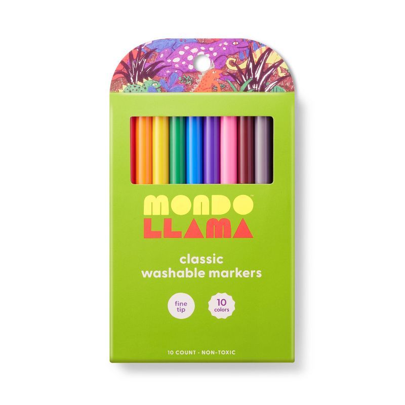 10ct Washable Markers Fine Tip Classic Colors - Mondo Llama&#8482; | Target