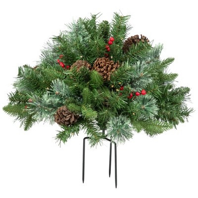 Northlight Pre-Lit LED Mixed Cashmere Urn Filler Christmas Garden Stake - 20"