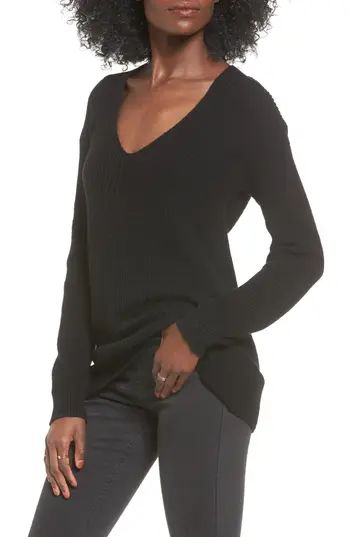 Women's Bp. V-Neck Sweater, Size XX-Small - Black | Nordstrom