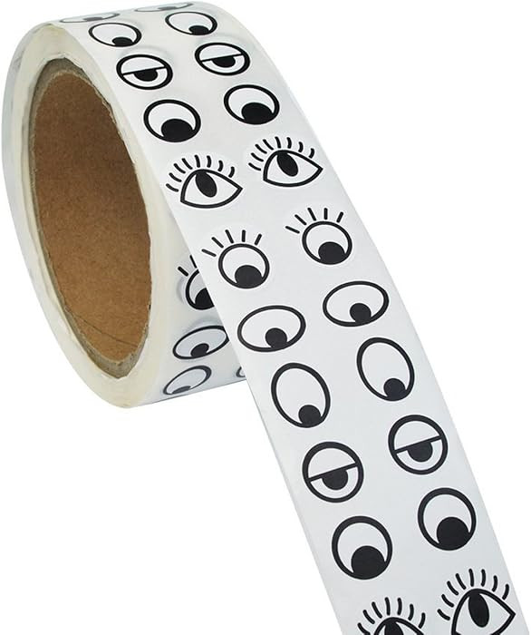 Lependor Black White Eye Stickers Labels -2000 Pcs Per Roll | Amazon (US)