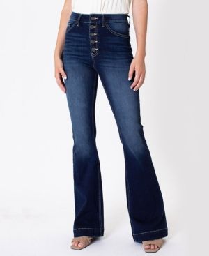 Kancan Women's High Rise Button-Fly Flare Jeans | Macys (US)