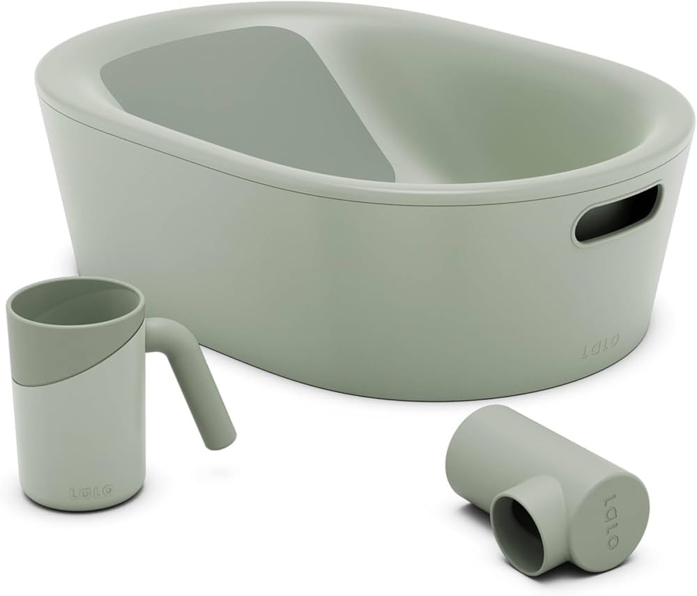 Lalo Bathtime Starter Kit - Modern Baby Bathtub, Rinse Cup & Spout Cover Bundle, Safe & Clean Des... | Amazon (US)