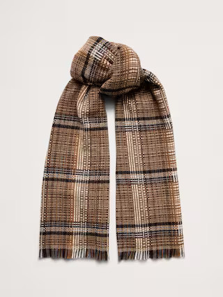 Italian Plaid Wool-Blend Scarf | Banana Republic (US)