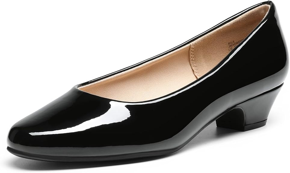 DREAM PAIRS Women's Mila Low Chunky Heel Pump Shoes | Amazon (US)
