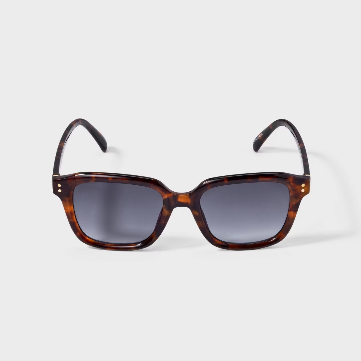 Women's Shiny Plastic Square Sunglasses with Gradient Lenses - Universal Thread™ Tortoise Brown | Target