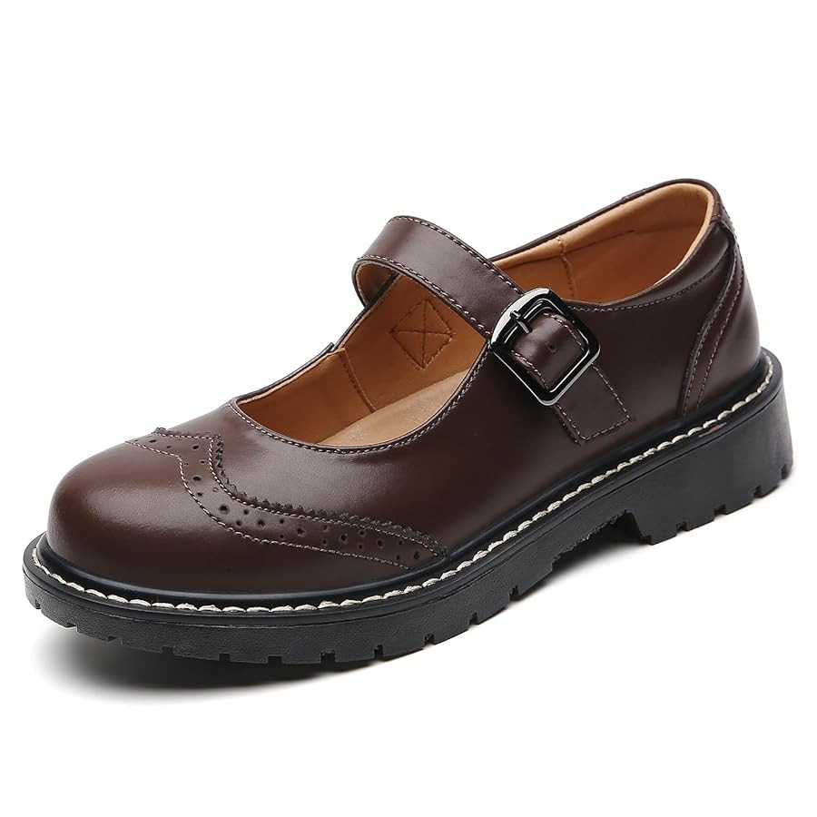 XMM Mary Jane Shoes Women Mary Janes Flats Ladies Oxford Shoes for Women Comfort Leather Round To... | Amazon (US)