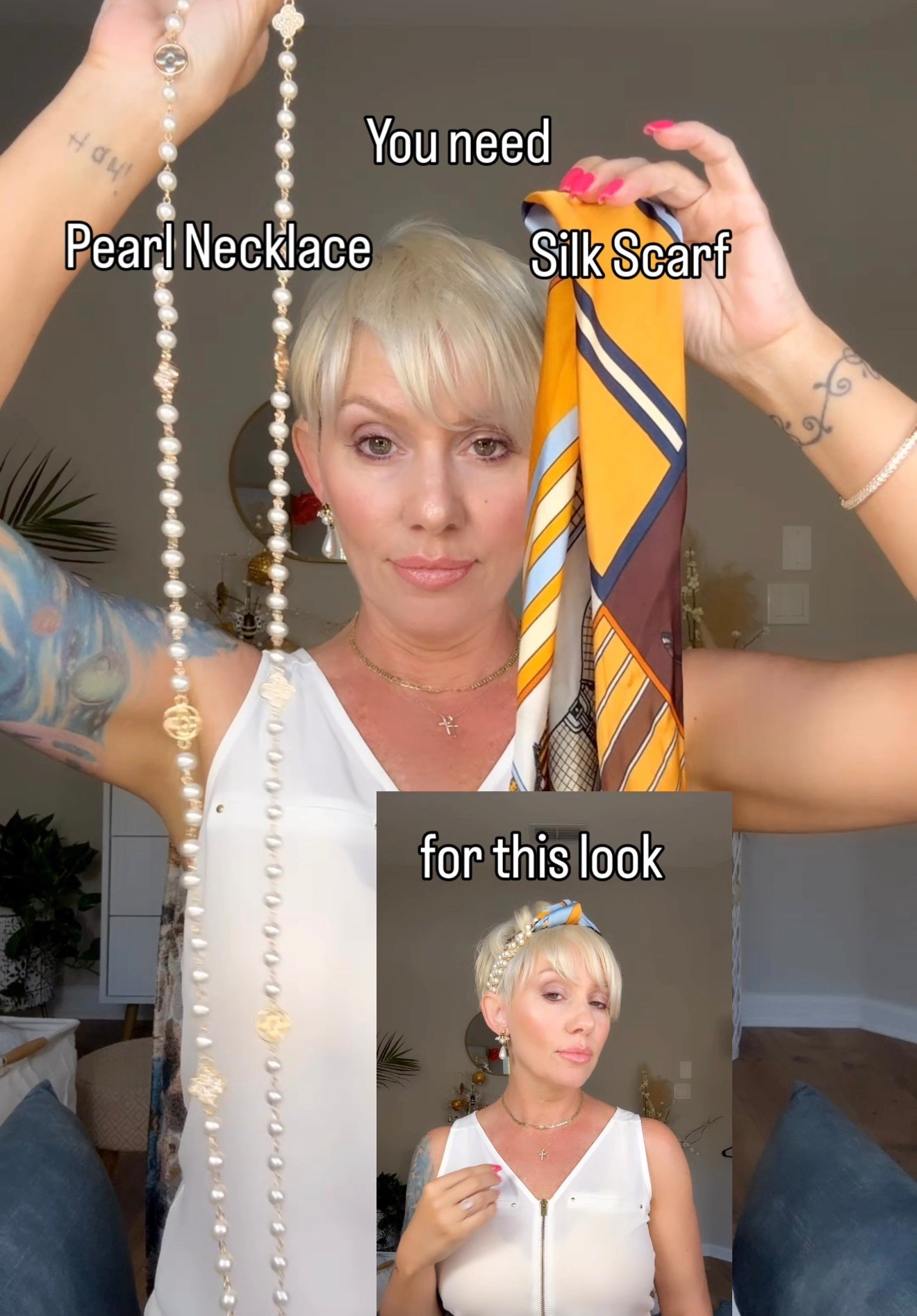 Scarf & Pearls headband 

#LTKOver40 #LTKBeauty #LTKFestival