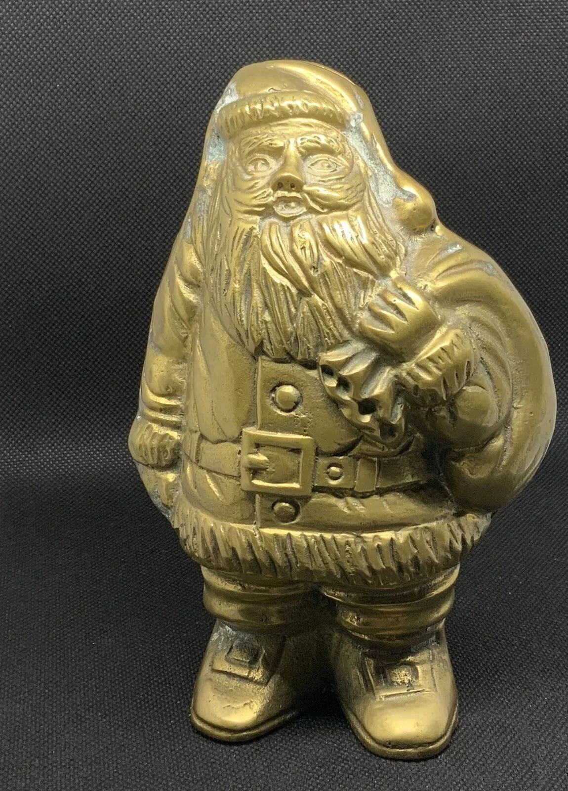 Vtg Brass 1970s Santa Claus Figurine Bank Statue Christmas Decor Patina No Key  | eBay | eBay US