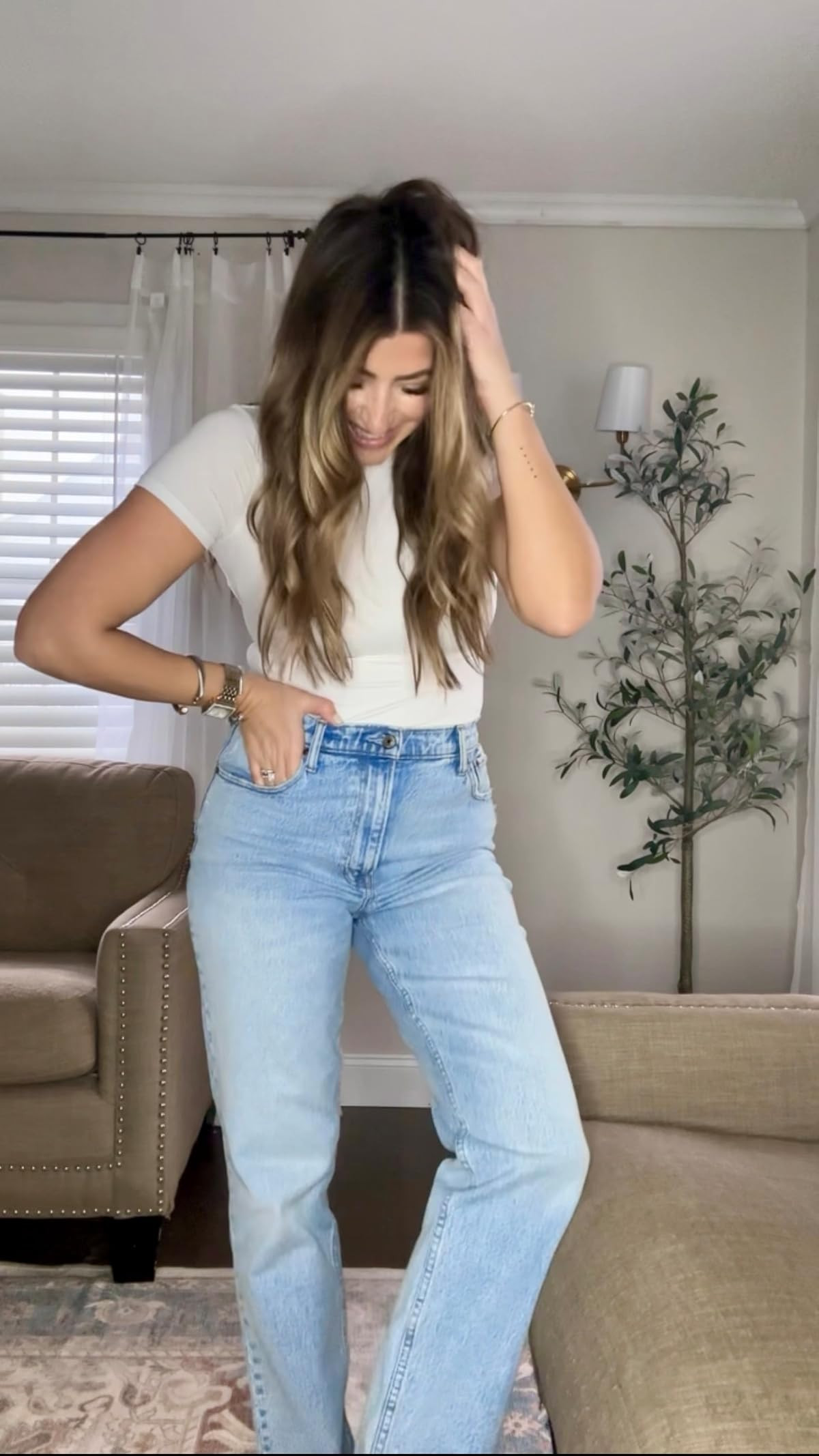 PUMIEY Women's Crew Neck Short Sleeve Tops Double Lined Slim Fit T Shirts Basic Tee Smoke Cloud Pro Collection | Amazon (US)