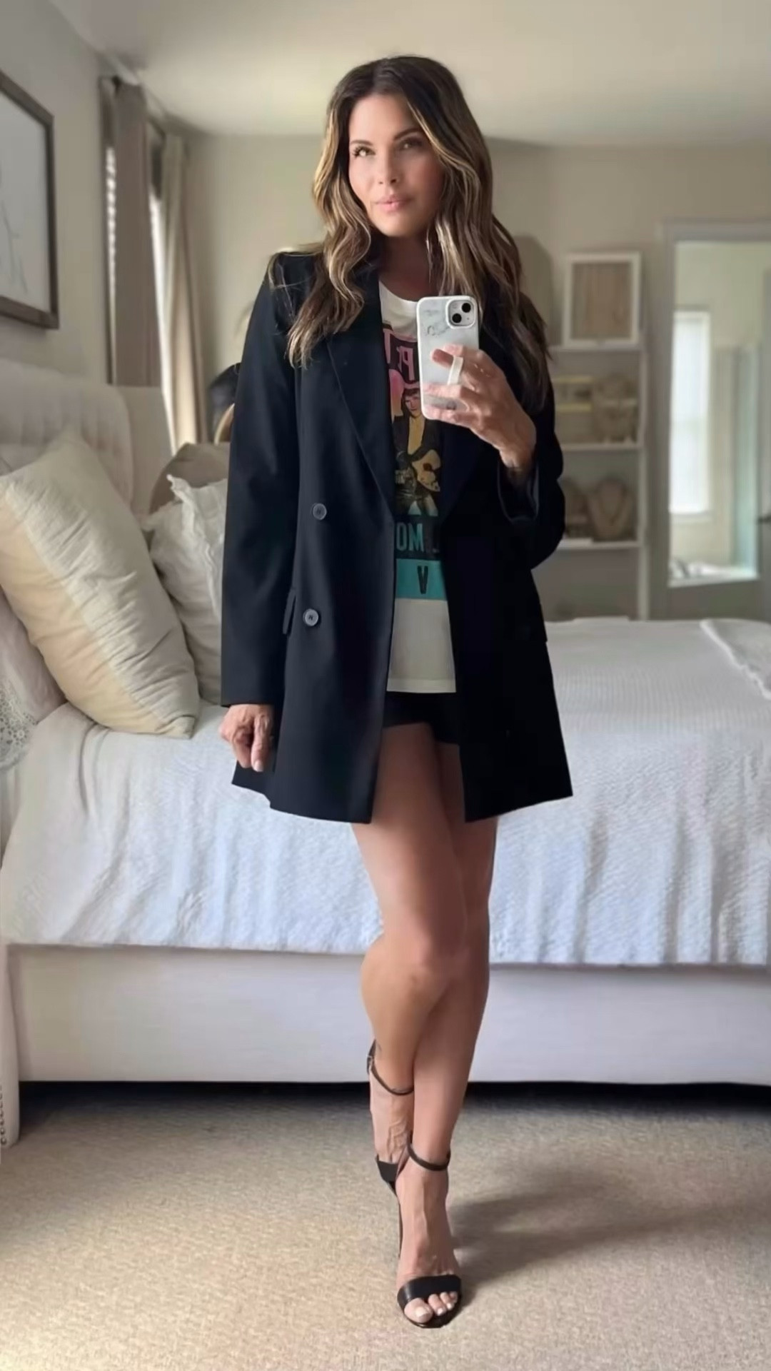 Warm nights, Friday evening!

Graphic tee - sized up (1)//shorts - tts//blazer - tts//heels - tts￼

#LTKdayinmylife #LTKOver40