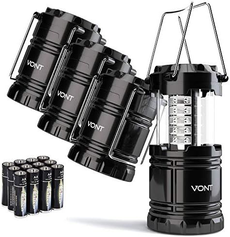 Vont 4 Pack LED Camping Lantern, LED Lanterns, Suitable Survival Kits for Hurricane, Emergency Li... | Amazon (US)