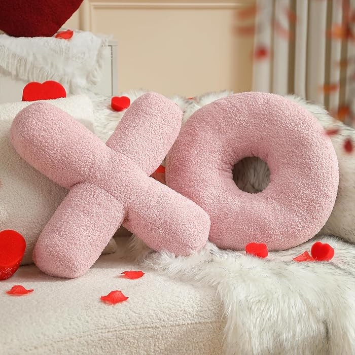 EastTree XO Pillows, Valentines Love XO Shaped Pillow, Pink Throw Pillows, Love Pillow Gifts, Ult... | Amazon (US)