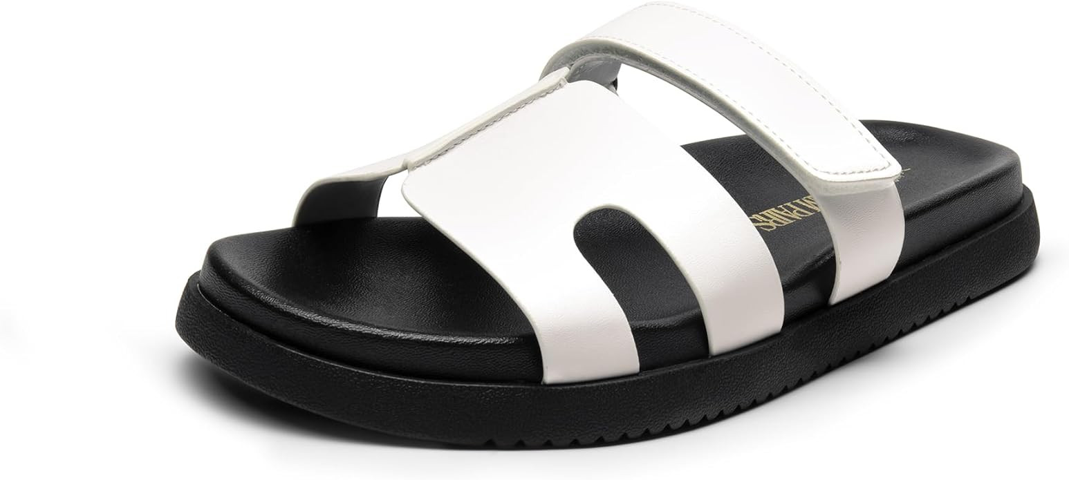 DREAM PAIRS Women's Flat Slide Sandals, Comfortable Slip On Platform Sandals For Women Dressy Sum... | Amazon (US)