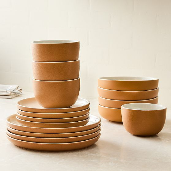 Aaron Probyn Kaloh Dinnerware, Golden Oak, 16-Piece Dinnerware Set | West Elm (US)