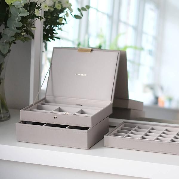 Stackers Taupe Classic Jewelry Box Collection | The Container Store