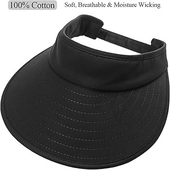 Sun Visor Hats Women Large Brim Summer UV Protection Beach Cap Black at Amazon Women\u2019s Cloth... | Amazon (US)