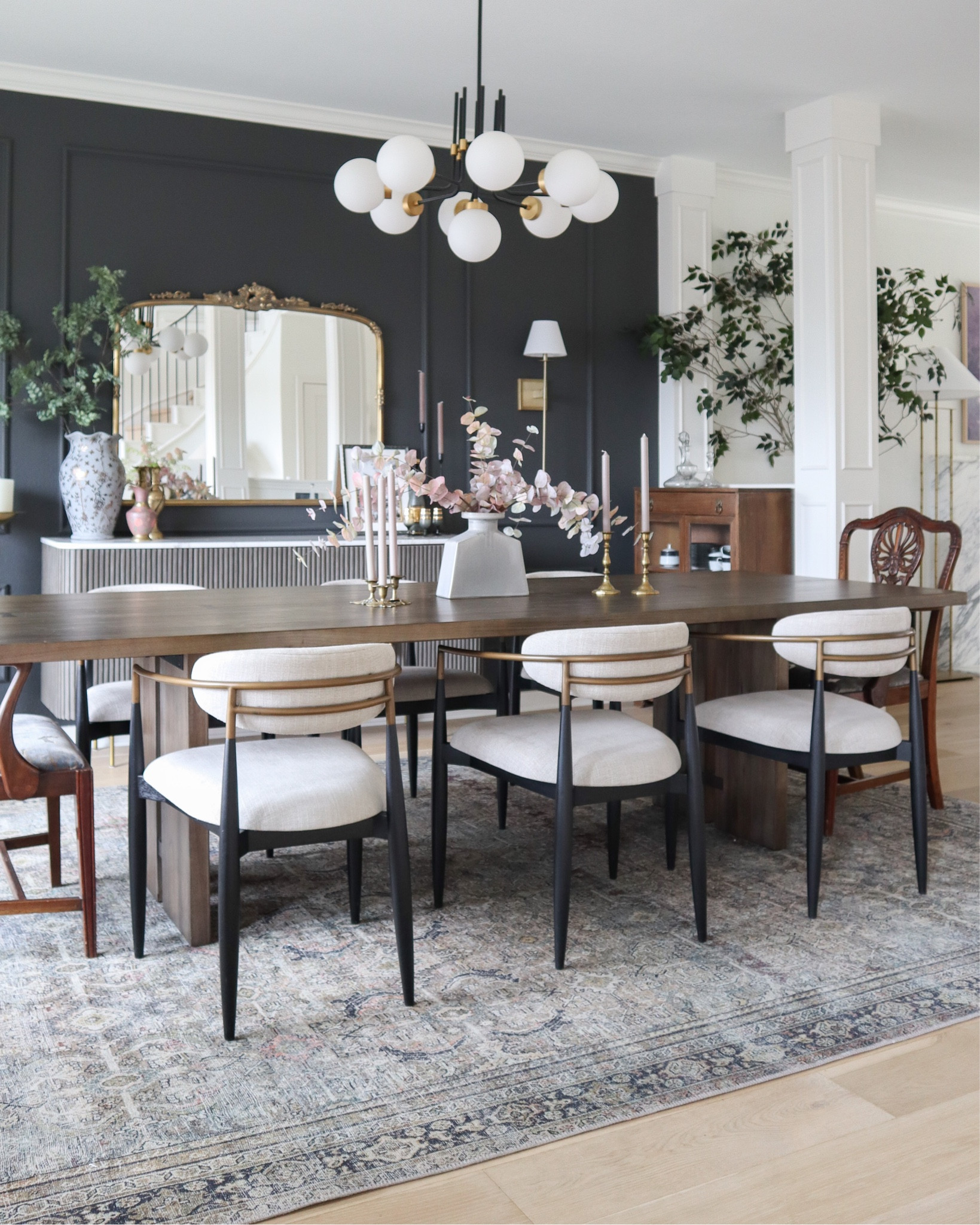 My Arhaus Jagger dining chairs are in stock in the Cary Linen! These are so comfortable and a beautiful fabric!

dining room decor, Loloi Layla rug, wood rectangular dining table, black and gold chandelier, Arhaus Amelie mirror, fluted wood sideboard, sconces 

#LTKstyletip #LTKsalealert #LTKhome