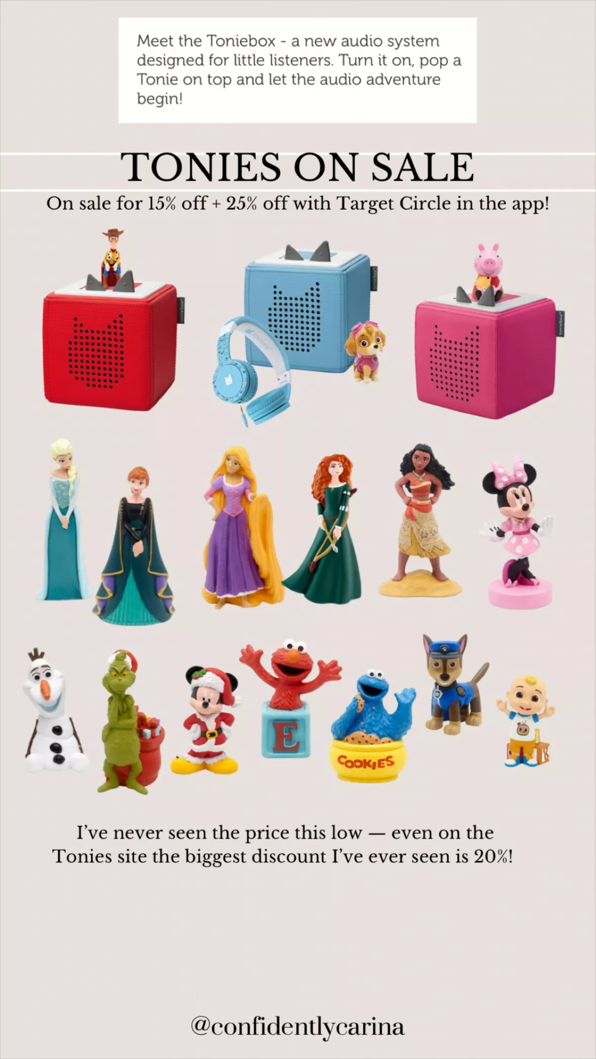 Tonies Disney Frozen Toniebox Audio Player Starter Set : Target