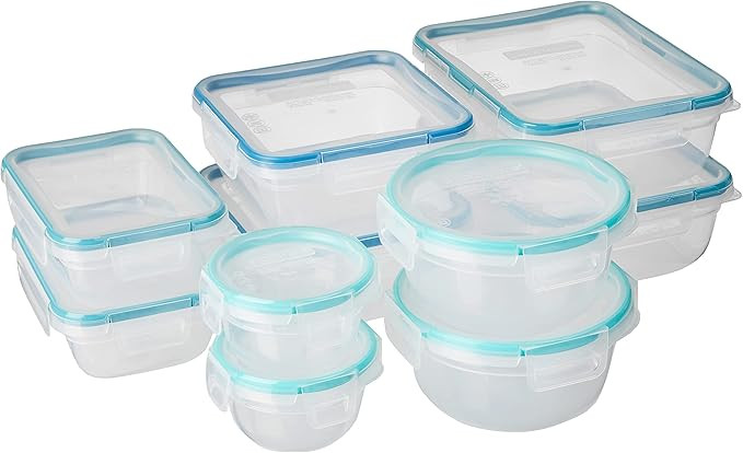 Snapware Total Solution 20-Pc Plastic Food Storage Containers Set, 8.5-Cup, 5.5-Cup, 4-Cup, 3-Cup... | Amazon (US)