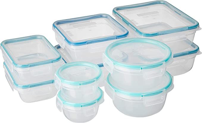 Snapware Total Solution 20-Pc Plastic Food Storage Containers Set with Lids, 8.5-Cup, 5.5-Cup, 4-... | Amazon (US)