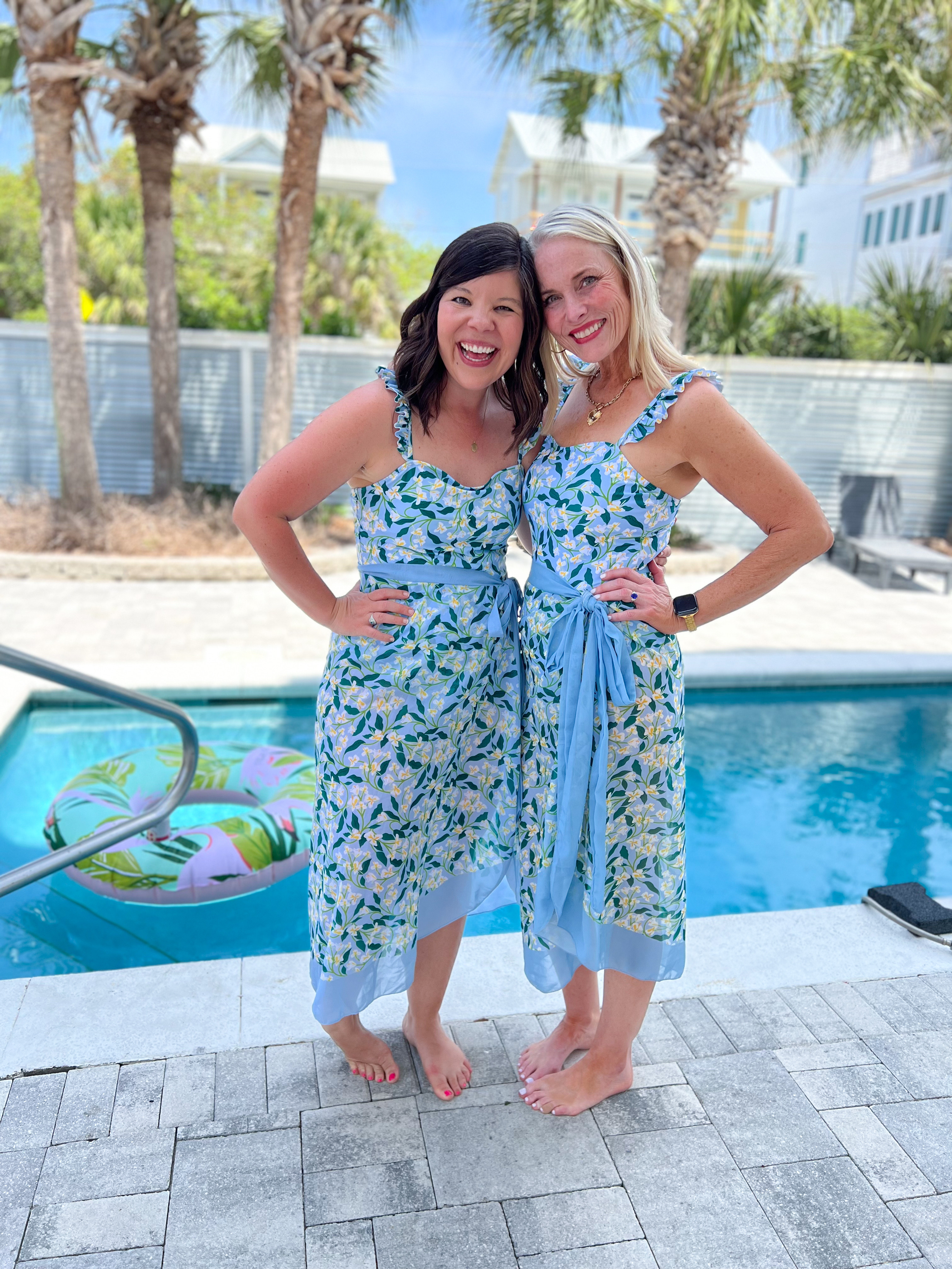 Gentry is in a large (sized up), Lauren is in a medium. 

#LTKFindsUnder50 #LTKSwim #LTKSeasonal