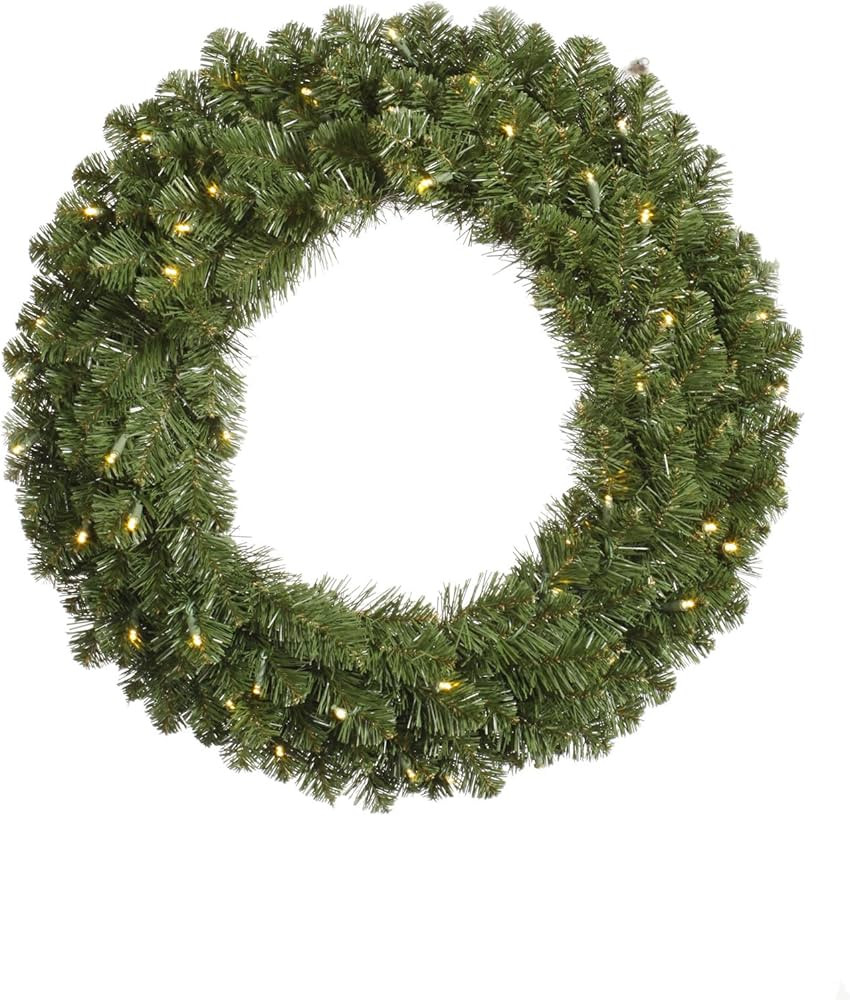 Vickerman 60" Grand Teton Artificial Christmas Wreath - Warm White Wide Angle LED Lights - Faux C... | Amazon (US)