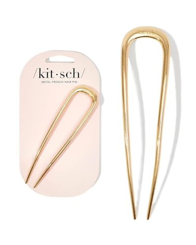 Kitsch Metal French Hair Pins for Women, Gold French Pins for Thick Hair, U Shaped Hair Pins, Met... | Amazon (US)
