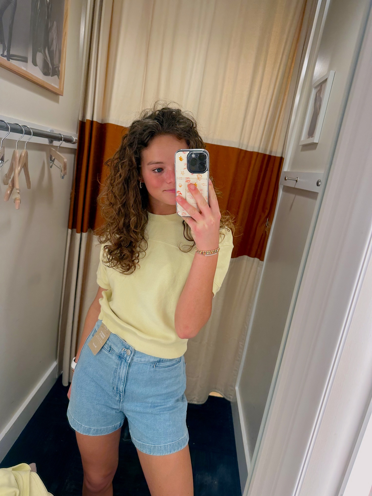 the jean shorts fit SOO GOOD! and the top from the yellow set goes together! 

#LTKplussize #LTKSeasonal #LTKfindsunder100