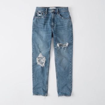 Ripped High Rise Mom Jeans | Abercrombie & Fitch (UK)