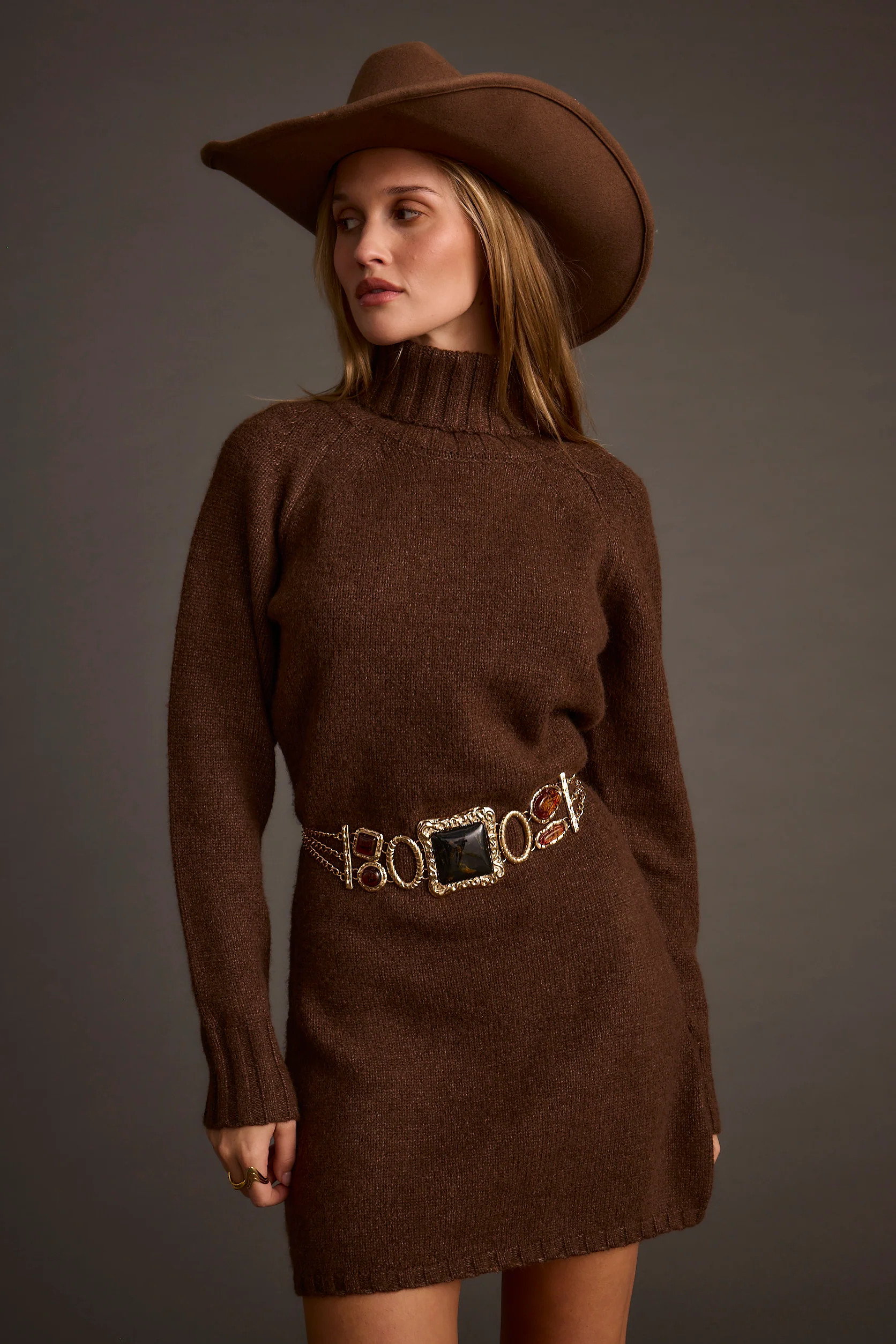 Topanga Mocha Sweater Mini Dress | 12th Tribe